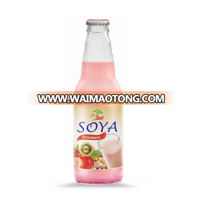 300ml soft drink glass bottle Soya Milk Drink with Vanila flavor