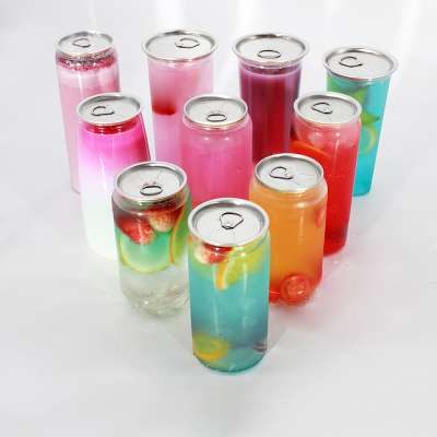 250ml 330ml 500ml 650ml 700ml Bulk Clear Custom Transparent Juice Coffee Beverage Soda Drink PET Plastic Can